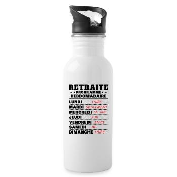 Retraite programme hebdomad retraite rigolo - Gourde avec paille intégrée - blanc - Droite