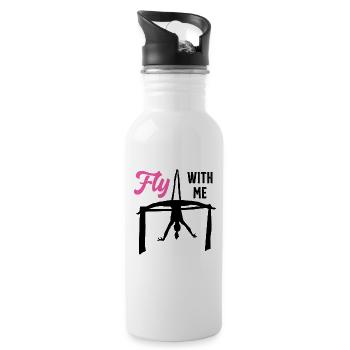 Fly With Me Silk Circus Antenna - Water bottle with straw - white - Right