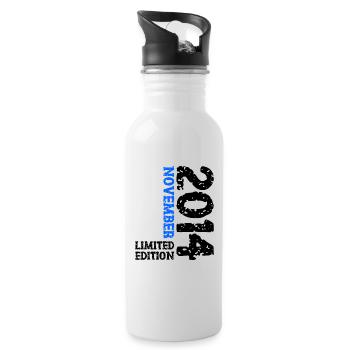 2014 November Limited Edition 9. Geburtstag Deko - Trinkflasche mit integriertem Trinkhalm - Weiß - Rechts