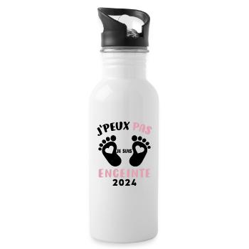 Cadeau Drôle Future Maman 2024 Annonce Grossesse - Gourde avec paille intégrée - blanc - Droite