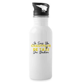Drôle Cadeau Humour Chauffeur de taxi - Gourde avec paille intégrée - blanc - Droite