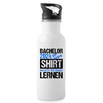Bachelor 2024 Lange Genug Gelernt Lasst Uns Feiern - Trinkflasche mit integriertem Trinkhalm - Weiß - Rechts