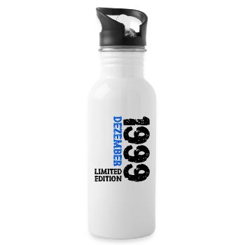 1999 Dezember Limited Edition 24. Geburtstag Deko - Trinkflasche mit integriertem Trinkhalm - Weiß - Rechts