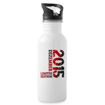 2015 Dezember Limited Edition 8. Geburtstag Deko - Trinkflasche mit integriertem Trinkhalm - Weiß - Rechts