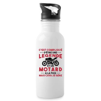 C'est compliqué d'être une Légende et un Motard - Gourde avec paille intégrée - blanc - Droite