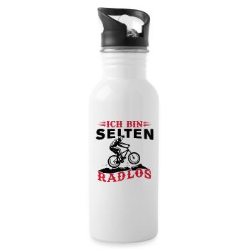 I'm Cycling Cyclist Saying - Water bottle with straw - white - Right