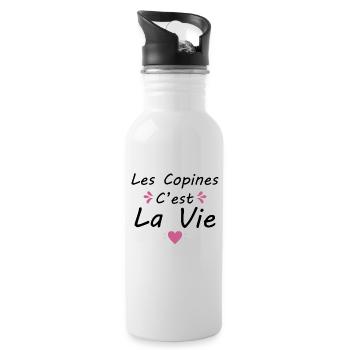Les Copines C est La Vie La Meilleure Amie Femme - Gourde avec paille intégrée - blanc - Droite
