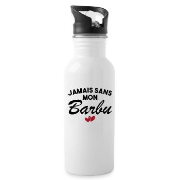 Barbu Assorti Humour Couple Cadeau St Valentin - Gourde avec paille intégrée - blanc - Droite