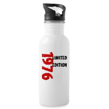 1976 Limited Edition Birthday Gift Wife Husband - Water bottle with straw - white - Right