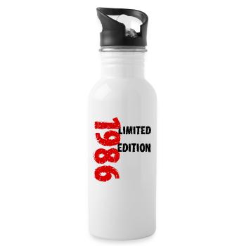 1986 Limited Edition 37th Birthday Gift Fun - Water bottle with straw - white - Right
