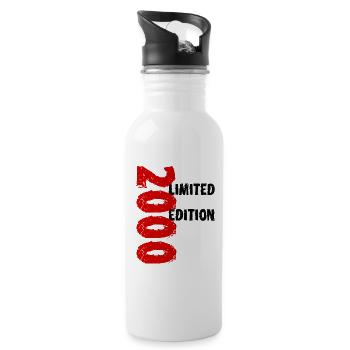 2000 Limited Edition Birthday Gift Wife Husband - Water bottle with straw - white - Right