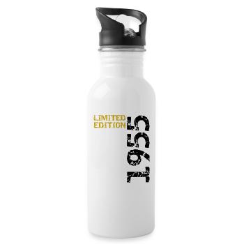 1955 Limited Edition Birthday Gift Wife Husband - Water bottle with straw - white - Right