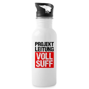 Bier Saufen Shirt Damen Herren Feiern Partnerlook - Trinkflasche mit integriertem Trinkhalm - Weiß - Rechts