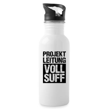 Bier Saufen Shirt Damen Herren Feiern Partnerlook - Trinkflasche mit integriertem Trinkhalm - Weiß - Rechts