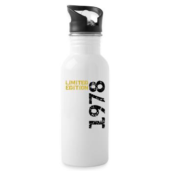 1978 Limited Edition Birthday Gift Wife Husband - Water bottle with straw - white - Right