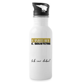 6th Birthday Gift Girls Boys Guestbook - Water bottle with straw - white - Right