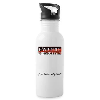 18th Birthday Gift Girls Boys Guestbook - Water bottle with straw - white - Right