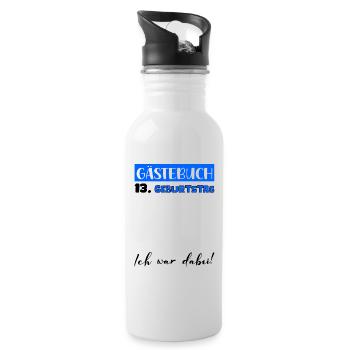 Gästebuch Deko Jungen Herren 13. Geburtstag Tshirt - Trinkflasche mit integriertem Trinkhalm - Weiß - Rechts