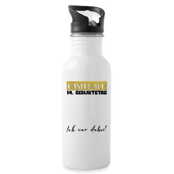 14th Birthday Gift Girls Boys Guestbook - Water bottle with straw - white - Right