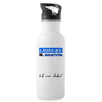 Guestbook Decoration Men Boys 16th Birthday Tshirt - Water bottle with straw - white - Right