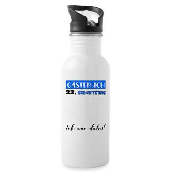Guestbook Decoration Men Men's 22nd Birthday Tshirt - Water bottle with straw - white - Right