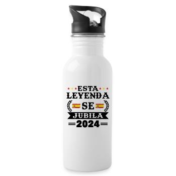 This legend retires 2024 - Water bottle with straw - white - Right
