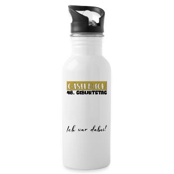 48 Birthday Gift Women's Decoration Men's Guestbook - Water bottle with straw - white - Right