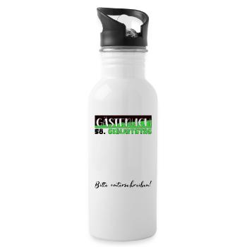 58 Birthday Gift Women's Decoration Men's Guestbook - Water bottle with straw - white - Right