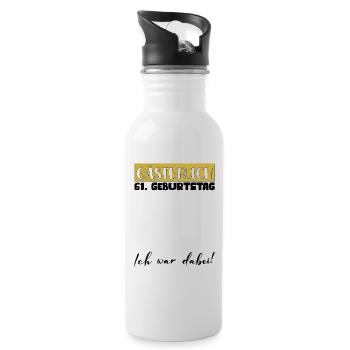 61 Birthday Gift Women's Decoration Men's Guestbook - Water bottle with straw - white - Right
