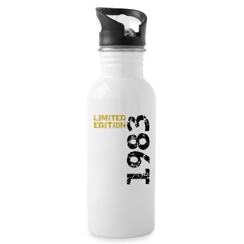 1983 Limited Edition Birthday Gift Wife Husband - Water bottle with straw - white - Right
