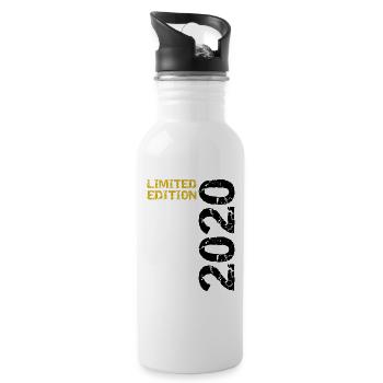 2020 Édition Limitée Anniversaire Cadeau Décoration - Gourde avec paille intégrée - blanc - Droite