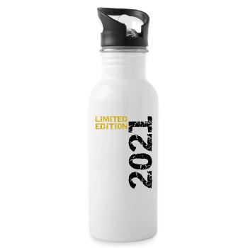 2021 Décoration de cadeau d’anniversaire en édition limitée - Gourde avec paille intégrée - blanc - Droite