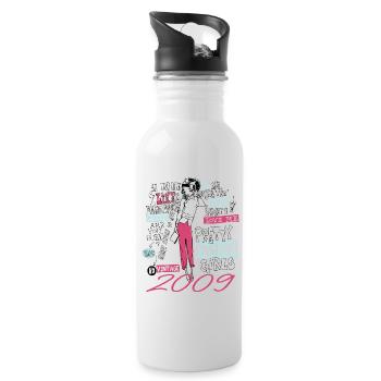 Vintage 2009 Birthday Gift 2009 Girl 2009 - Water bottle with straw - white - Right