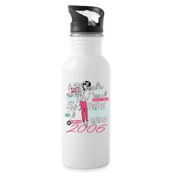 Jahrgang 2006 Geburtstagsgeschenk 2006 Tochter 2006 - Trinkflasche mit integriertem Trinkhalm - Weiß - Rechts