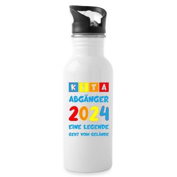 KITA ABGÄNGER 2024 EINSCHULUNG 1. KLASSE - Trinkflasche mit integriertem Trinkhalm - Weiß - Rechts