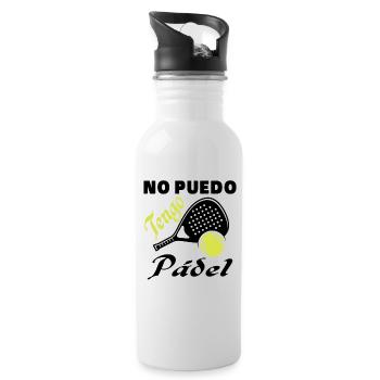I can't have paddle padel padel athletes - Water bottle with straw - white - Right