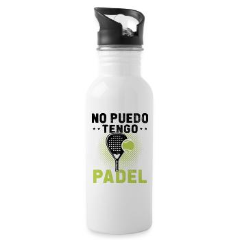 Ich kann Padel Gift Padelist nicht haben - Trinkflasche mit integriertem Trinkhalm - Weiß - Rechts