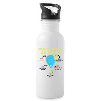 Warum ich Padel Sportsman Sportsmen verliere - Trinkflasche mit integriertem Trinkhalm - Weiß - Rechts