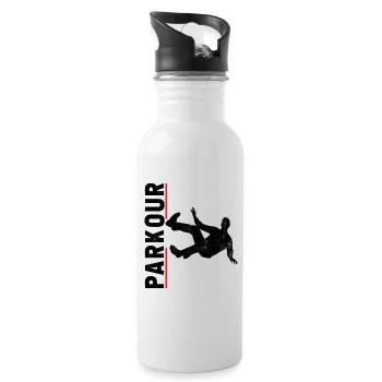 Parkour Free Runner Free Running - Water bottle with straw - white - Right