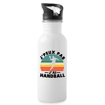 Je peux pas j'ai Handball - Gourde avec paille intégrée - blanc - Droite