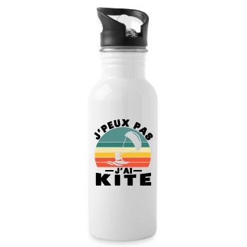 I Can't I Kite Gift Humor - Water bottle with straw - white - Right