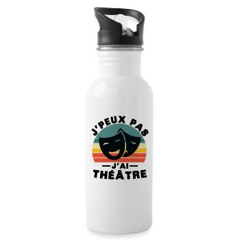 I can't I theater - Water bottle with straw - white - Right