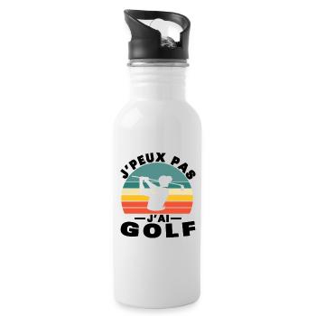 Je peux pas j'ai Golf Humour cadeau - Gourde avec paille intégrée - blanc - Droite