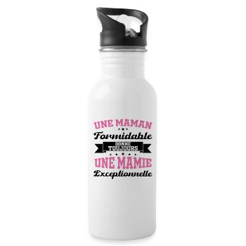Cadeau pour Grand-Mère - Une Mamie Exceptionnelle - Gourde avec paille intégrée - blanc - Droite