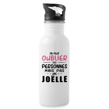 Femme Humour Cadeau Personnalisé BBF Prénom Joëlle - Gourde avec paille intégrée - blanc - Droite