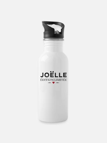Humour Joëlle édition limitée Femme prénom Joëlle - Gourde avec paille intégrée - blanc