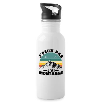 I Can't I Mountain Humor Gift - Water bottle with straw - white - Right