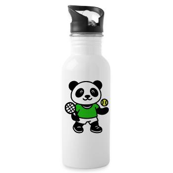 Panda tennis - Gourde avec paille intégrée - blanc - Droite