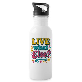 Live What Else Typographie rétro - Gourde avec paille intégrée - blanc - Droite