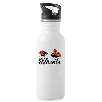 coccinelle - Gourde avec paille intégrée - blanc - Droite